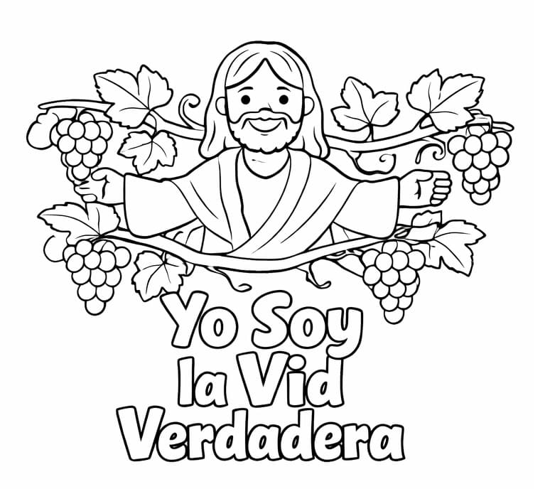 yo soy la vid verdadera dibujo para colorear