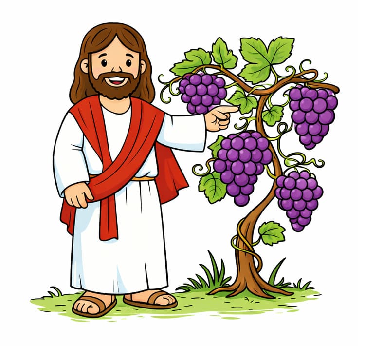 yo soy la vid verdadera dibujo para colorear