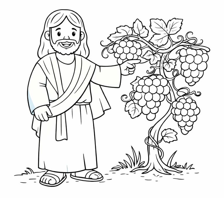 yo soy la vid verdadera dibujo para colorear