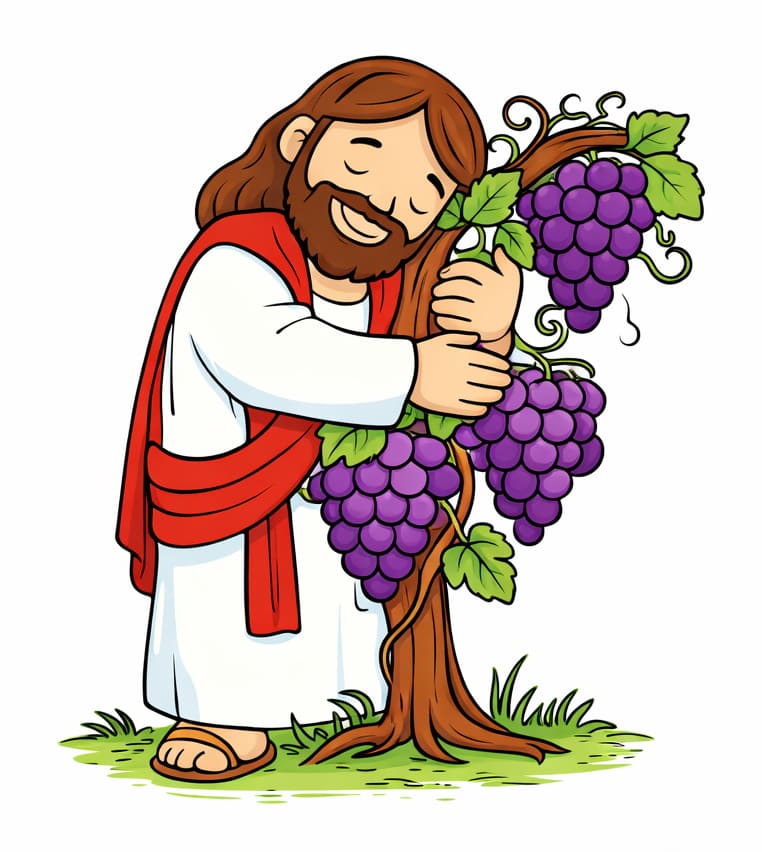 yo soy la vid verdadera dibujo para colorear