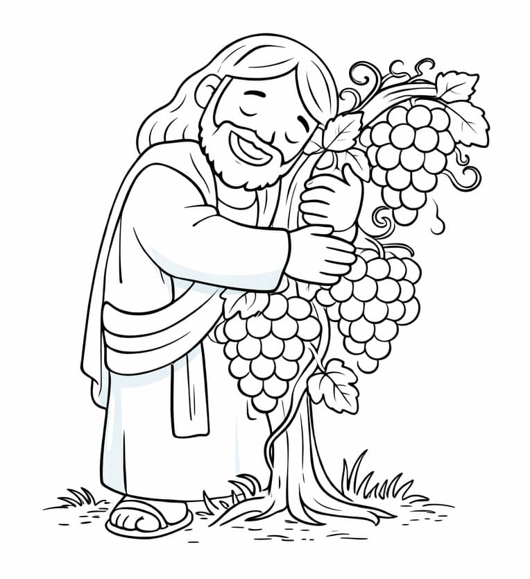 yo soy la vid verdadera dibujo para colorear